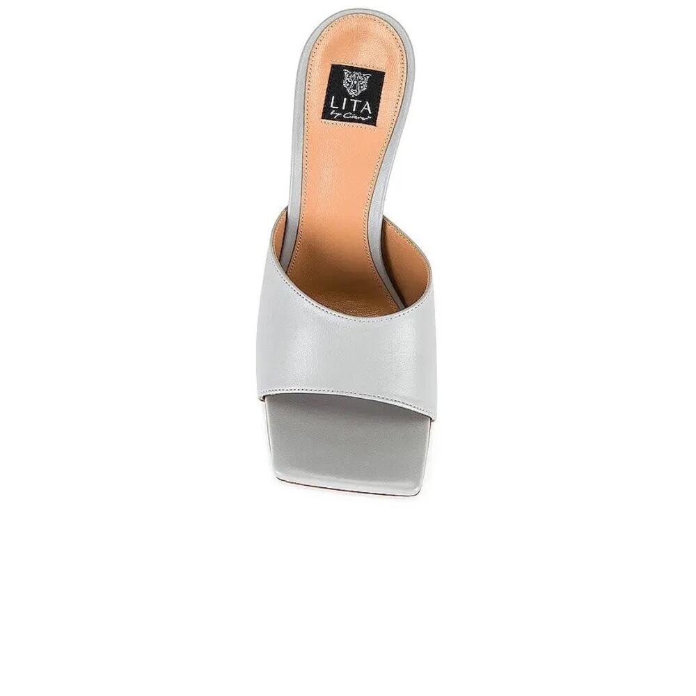 Lita by Ciara | Square Toe Mule in Silver - Picture 4 of 8